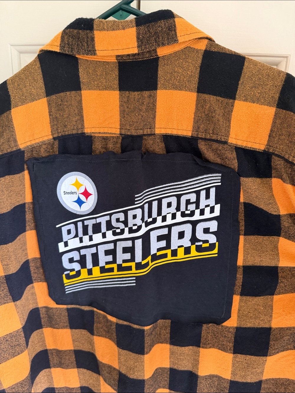 UPCYCLED Custom made Pittsburgh Steelers Plaid Flannel Shirt